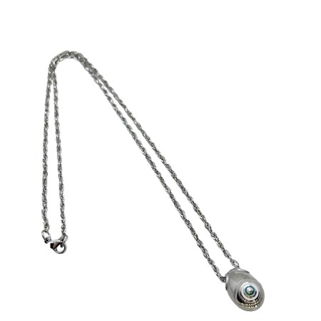 necklace steel silver egg with eye2